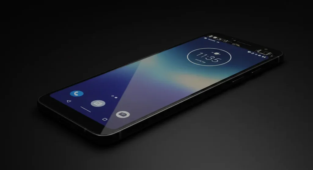 Fx Professional studio lighting capturing Motorola Edge 60 Fusion 5G lying flat with screen reflections ultra sharp 1