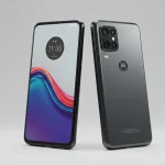 Fx Professional studio shot of Motorola Edge 60 Fusion 5G rotating angle showing both front screen and back design ultra detailed 4