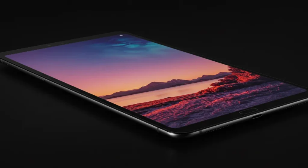 Fx Samsung Galaxy Tab S10 FE screen close up showing high resolution display and vibrant color reproduction 2