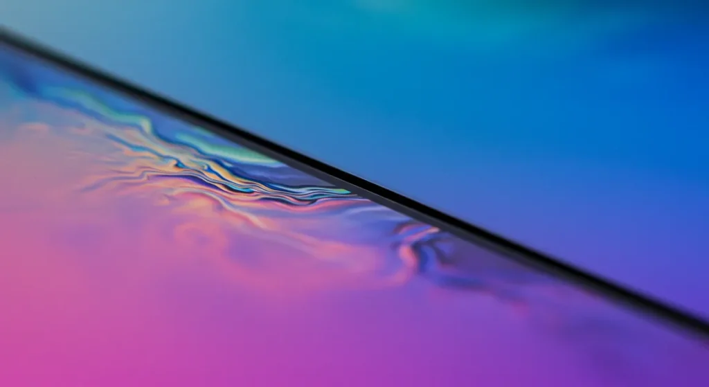 Fx Samsung Galaxy Tab S10 FE screen close up showing high resolution display and vibrant color reproduction 4