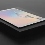 Fx Samsung Galaxy Tab S6 elegantly displayed on modern geometric platform with soft shadows 2