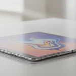 Fx Samsung Galaxy Tab S6 on clean acrylic surface with subtle transparency effects 3