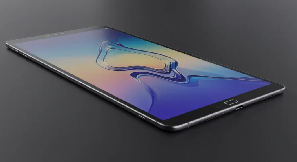 Fx Samsung Galaxy Tab S6 photographed from low angle emphasizing its premium design 3