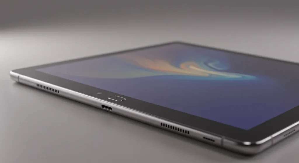 Fx Samsung Galaxy Tab S6 photographed from low angle emphasizing its premium design 4