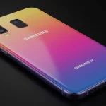 Fx Samsung Galaxy budget model lying flat with its colorful back panel visible 3