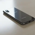 Fx Samsung Galaxy budget model positioned on a mirror surface with symmetrical reflection 1