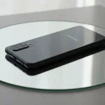 Fx Samsung Galaxy budget model positioned on a mirror surface with symmetrical reflection 2