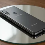 Fx Samsung Galaxy budget model positioned on a mirror surface with symmetrical reflection 4