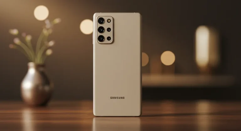 Fx Samsung Galaxy device photographed against a bokeh background with shallow depth of field 4