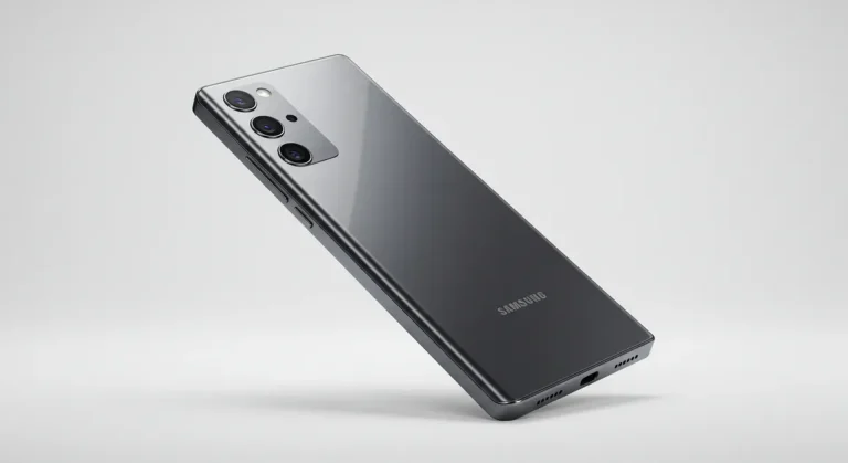 Fx Samsung Galaxy device positioned at 45 degree angle showing both front and side profiles 1