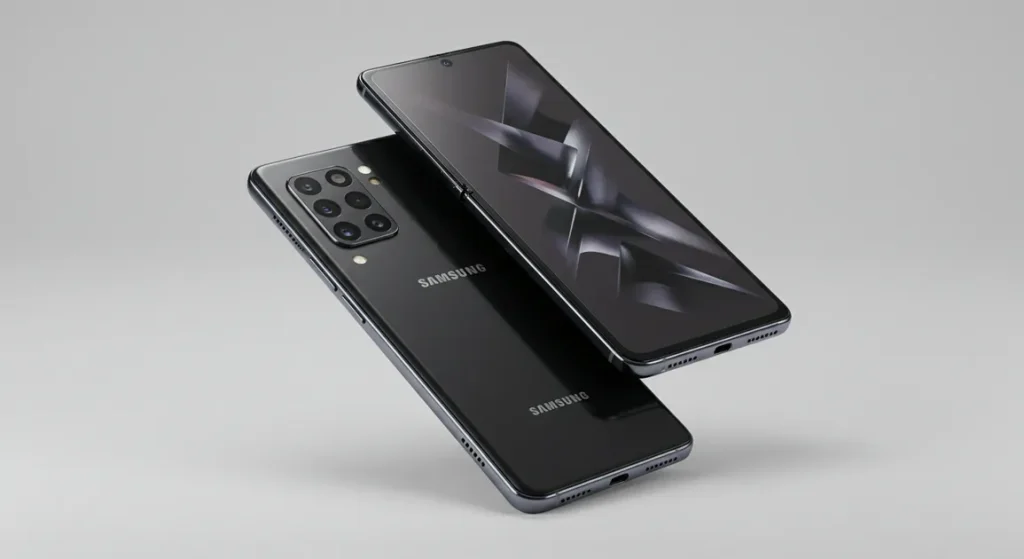 Fx Samsung Galaxy device positioned at 45 degree angle showing both front and side profiles 3