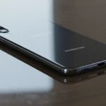 Fx Samsung affordable phone placed on a glass surface creating subtle reflections 1