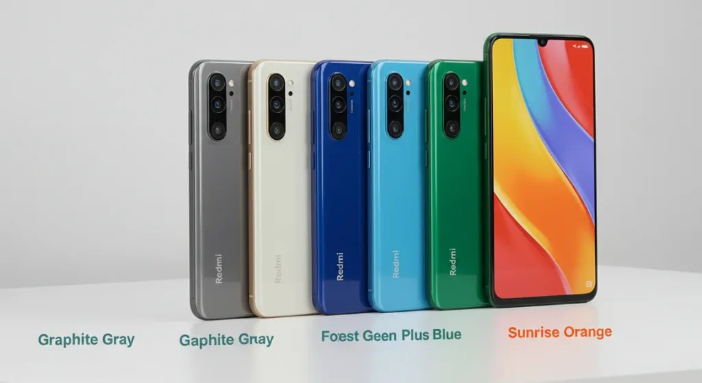Fx Side by side comparison of Xiaomi Redmi Note 13 Pro Plus 5G in all available colors clean arrangement on white surface 1