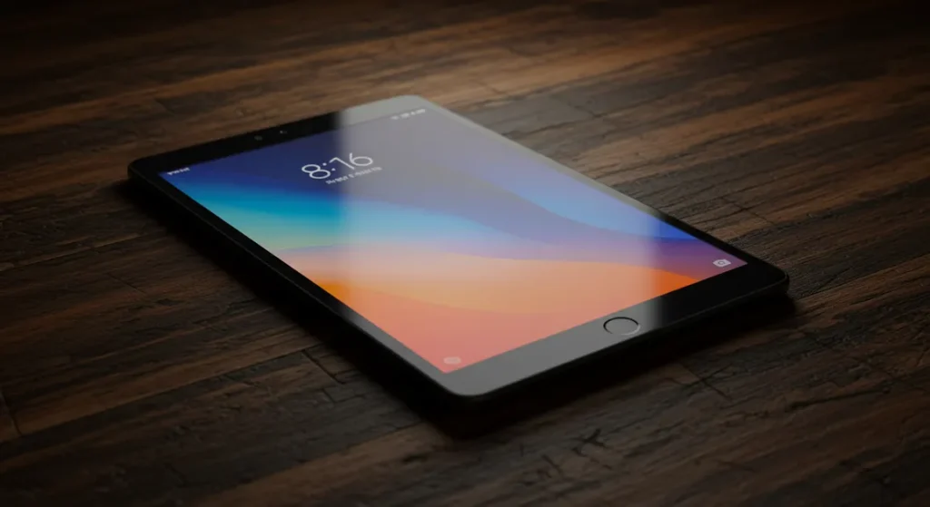 Fx Stylized photography of a Xiaomi Mi Pad on a textured surface with artistic lighting and modern composition emphasizing innovation and design 3