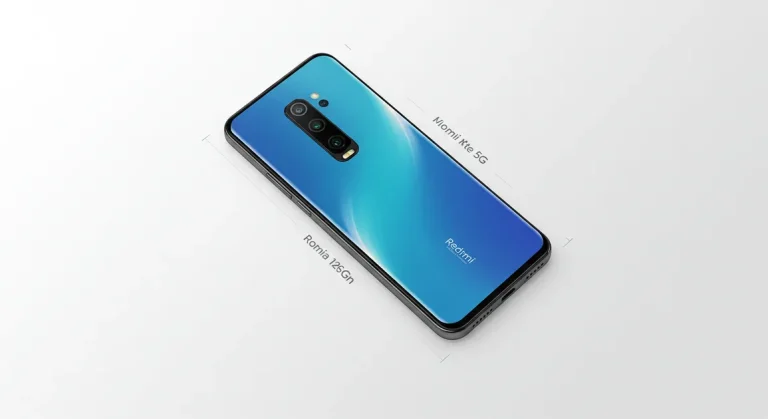 Fx Top down view of Xiaomi Redmi Note 13 Pro Plus 5G showing full device dimensions and proportions professional overhead photography 2
