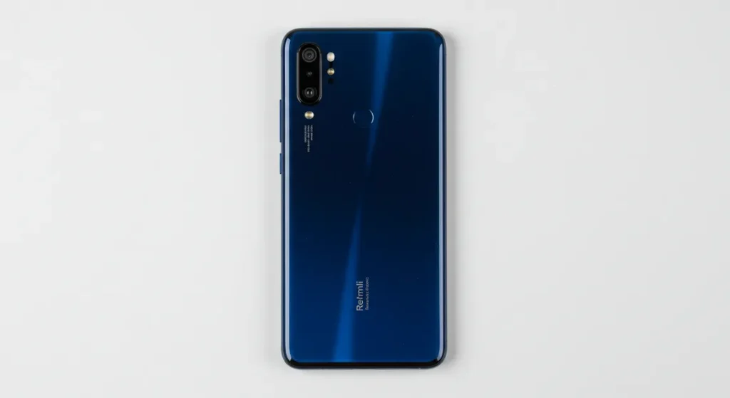 Fx Top down view of Xiaomi Redmi Note 13 Pro Plus 5G showing full device dimensions and proportions professional overhead photography 4