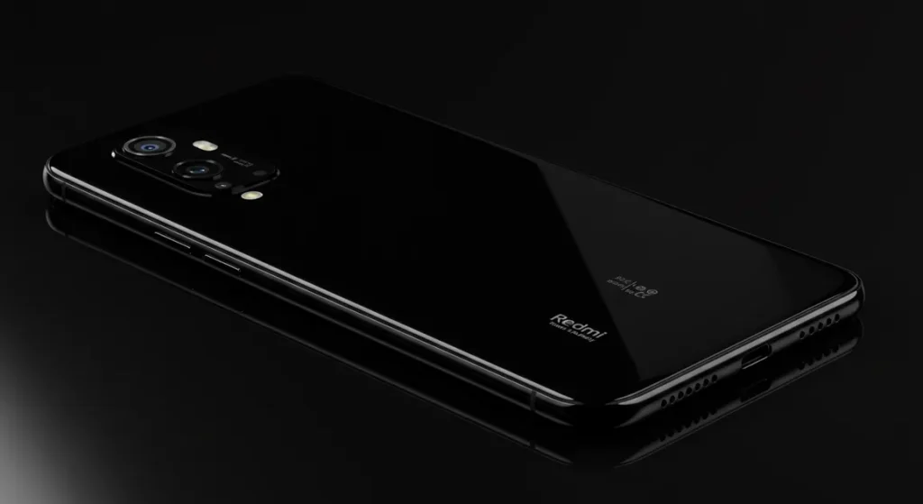 Fx Xiaomi Redmi Note 13 Pro Plus 5G in black color with subtle reflection on glossy surface emphasizing premium build and materials 2
