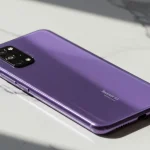 Fx Xiaomi Redmi Note 13 Pro Plus 5G in purple color on white marble surface with natural lighting emphasizing premium materials and finish 3