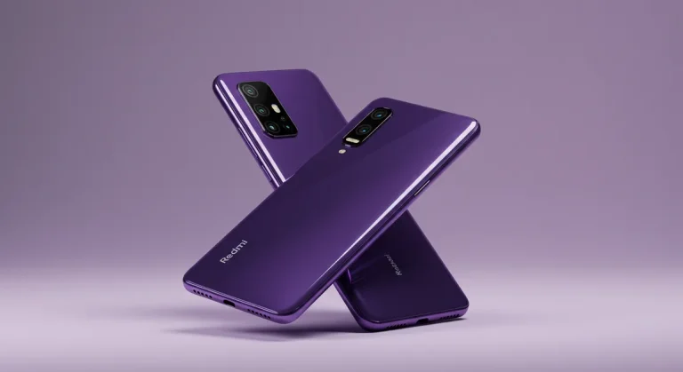 Fx Xiaomi Redmi Note 13 Pro Plus 5G in purple color with artistic shadow play creating dynamic visual composition for premium product showcase 1