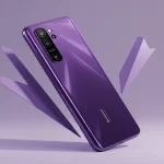 Fx Xiaomi Redmi Note 13 Pro Plus 5G in purple color with artistic shadow play creating dynamic visual composition for premium product showcase 3