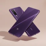 Fx Xiaomi Redmi Note 13 Pro Plus 5G in purple color with artistic shadow play creating dynamic visual composition for premium product showcase 4
