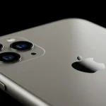 Fx iPhone 16e back panel close up highlighting Apple logo and camera system soft gradient lighting premium material textures visible ultra high definition 4