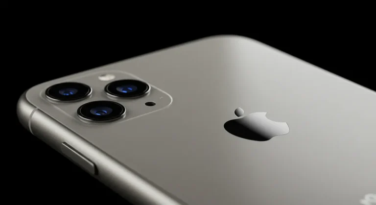 Fx iPhone 16e back panel close up highlighting Apple logo and camera system soft gradient lighting premium material textures visible ultra high definition 4