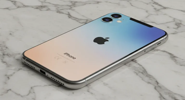 Fx iPhone 16e on marble surface with luxury materials context elegant lighting highlighting premium build quality sophisticated product photography 2