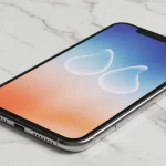 Fx iPhone 16e on marble surface with luxury materials context elegant lighting highlighting premium build quality sophisticated product photography 4