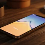 Fx iPhone 16e on wooden surface with natural textures warm lighting creating cozy atmosphere while maintaining product focus lifestyle photography 1