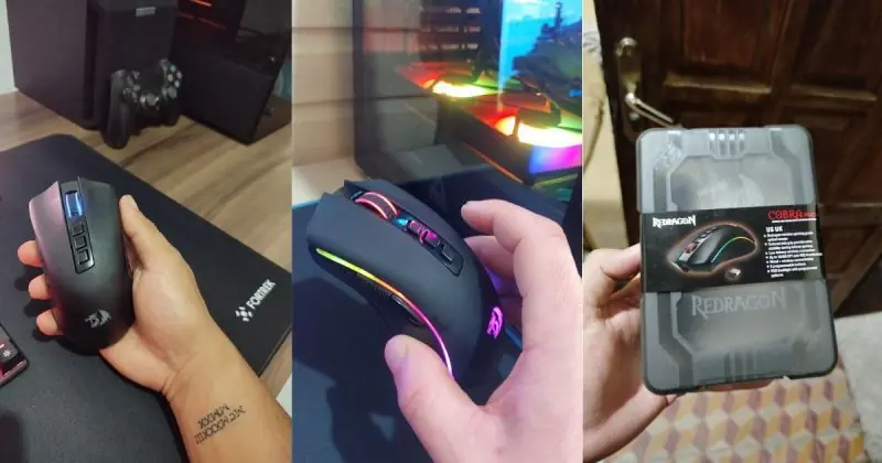 Mouse Gamer Redragon Cobra Pro: O Melhor Custo-Benefício de 2025 1 Mouse gamer Redragon Cobra Pro com iluminação RGB, botões programáveis e embalagem original.