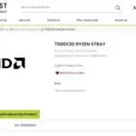 Captura de loja com Ryzen 5 7500X3D listado
